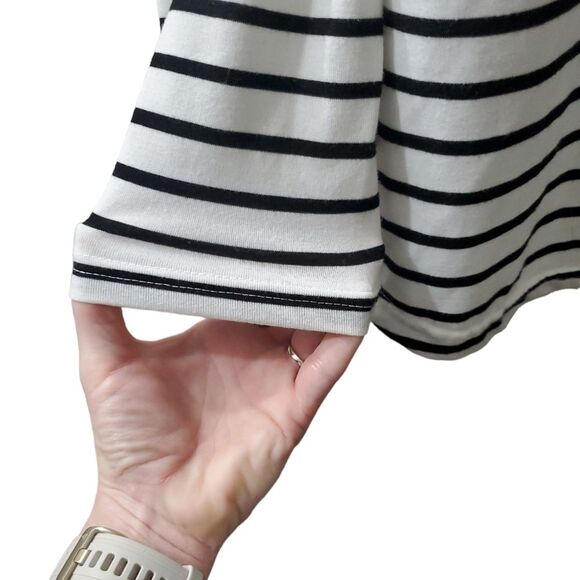 Simple Fun Womens Black Striped Long Sleeve Shirt - Picture 4 of 7